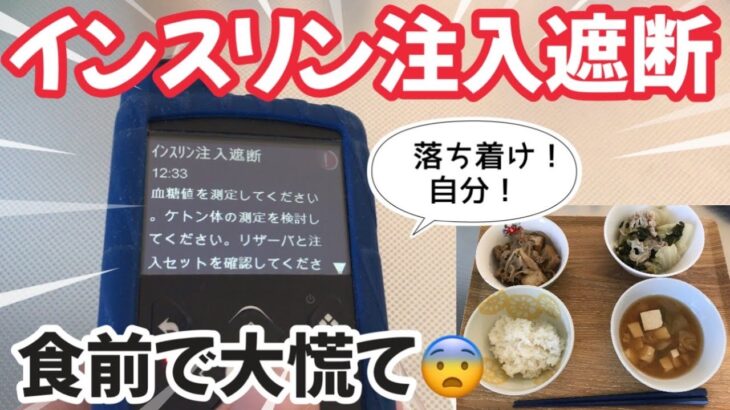 【1型糖尿病】インスリンポンプ交換手順　食前でまさかの注入遮断！その後の対応　昼食時血糖コントロール　ミニメドMiniMed780G使用中