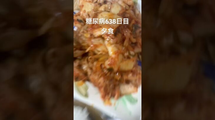 野菜多めな豚キムチ作って食べた糖尿病638日目夕食#糖尿病の品格 #毎食投稿 #糖尿病 #血糖値 #生活習慣病 #生活習慣 #japanesefood #ブルーリボン #糖質制限 #料理 #レシピ