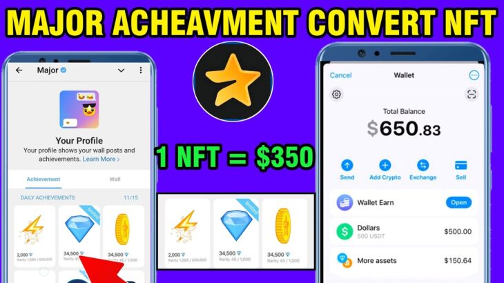 Major Acheavement Convert To NFT | Major NFT Claim | Major NFT Price