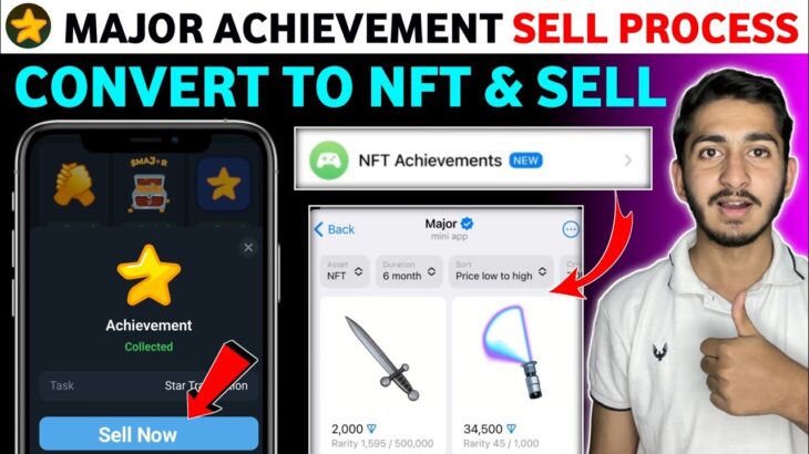 Major achievement convert to NFT and Sell process | Major new update today |Major Airdrop withdrawal