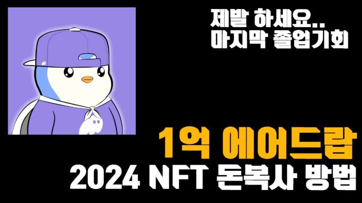 마지막 밈코인 졸업기회 제발 하세요…  2024 NFT 초.대.작 에어드랍