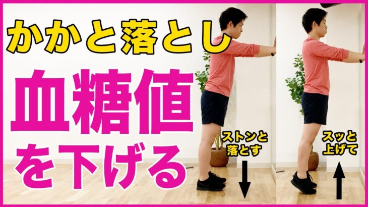 【血糖値を下げる！？】簡単に出来る！かかと落としでヘモグロビンA1c改善【1日３０回】