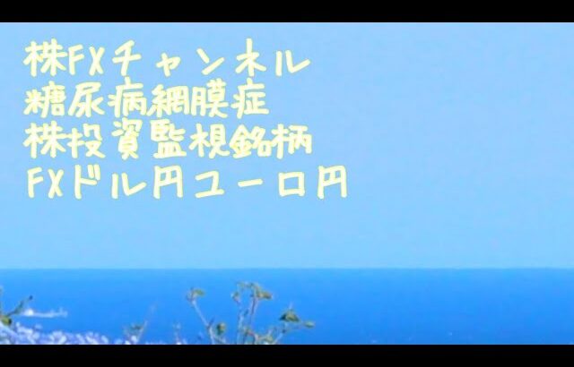 株FXチャンネル川越伯道同好会、糖尿病　糖尿病網膜症　眼科定期検診の重要性　株投資監視銘柄　FXドル円ユーロ円