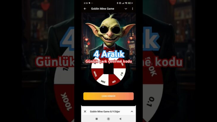 Goblin günlük kod 4 aralık #airdrop #telegrambot #automobile #goblin #bitcoin #nft #parakazanma