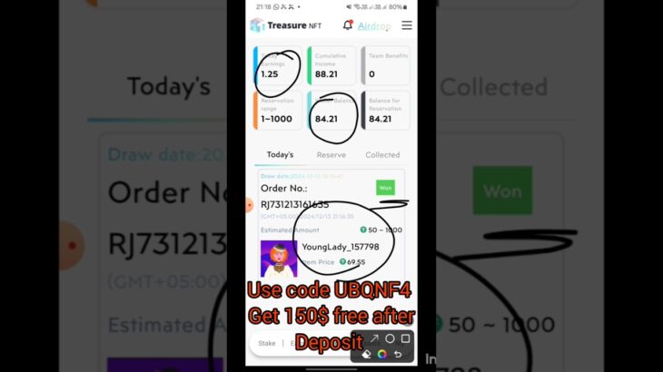 Treasure NFT today withdrawal #treasurenft #nft #earnmoneyonline