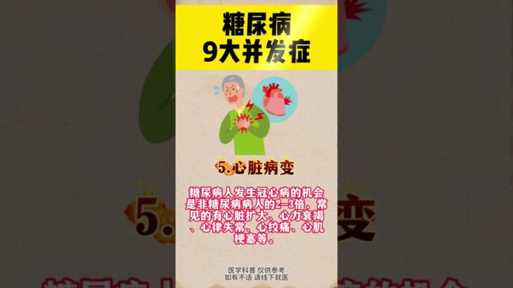 糖尿病常见的9大并发症 #糖尿病 #健康科普 #中医