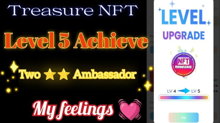 My level 5 Achievements and Star 2 Ambassador in Treasure NFT