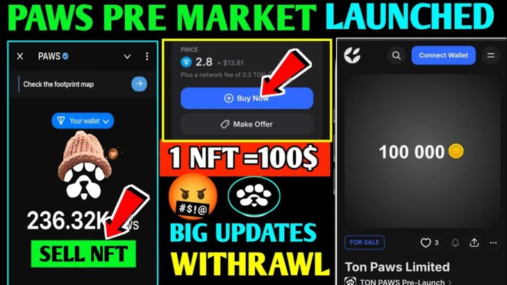 Sell $PAWS NFT 🔴 | Paws Airdrop Price Prediction | Paws Airdrop New Update | Paws New Task