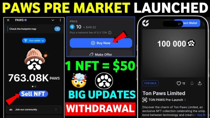 Sell $PAWS NFT 🔴 | Paws Airdrop Price Prediction | Paws Airdrop New Update | Paws New Task