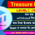 Treasure NFT Level1 থেকে কত টাকা ইনকাম বা Withdrawal করতে পারবো | Team না বানালে কি সমস্যা হবে?