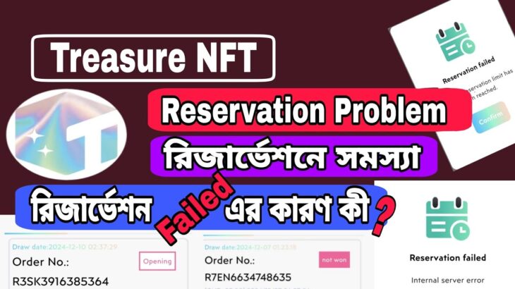 Treasure NFT Reservation Problem | Reservation Failed | রিজার্ভেশন ফেলের কারণ