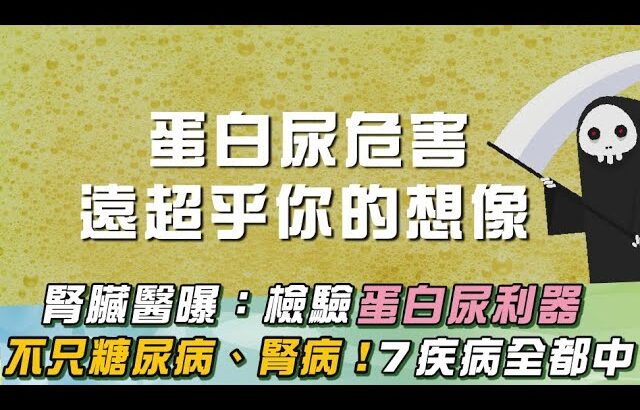 不只糖尿病、腎功能差：「蛋白尿」再害７病！腎臟醫細究：「蛋白尿」如何判別？如何治療？是否併發＂高血壓＂？！｜祝你健康