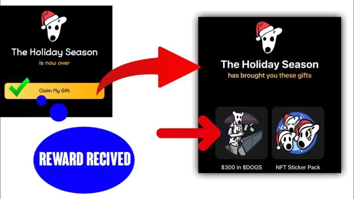 Dogs Holiday Season Reward Claim Starts | Dogs The holiday season reward Nft Sticker Pack 😔|