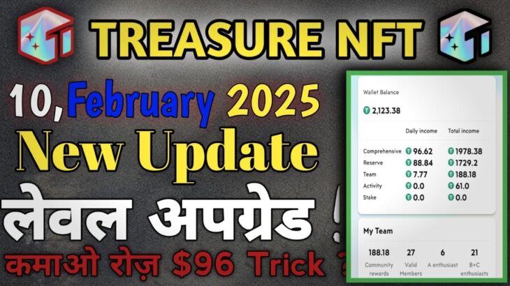 Treasure NFT : New Update Lv-2,3 Daily $96 कैसे मिलेगा ? 🚫#scam or ✅#real #treasurenft #nft #nfts