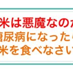 【白米は悪魔か？】糖尿病が怖ければ〇米を食べなさい