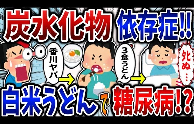 【依存症】炭水化物依存症！白米うどん食べ続け糖尿病⁉【2ch修羅場】