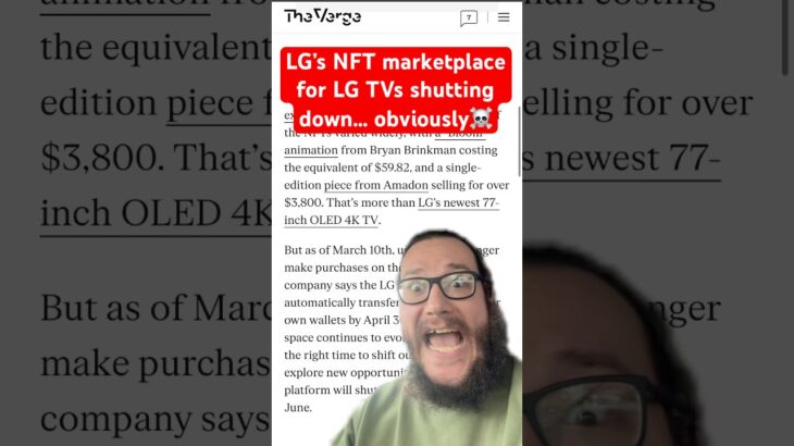 LG’s NFT marketplace for LG TVs shutting down… obviously☠️ #nft #web3 #lg #tv