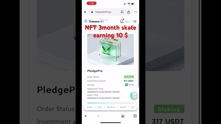 Treasure nft Daley earning 10$ #money #pokemon #sellnft #earnmoney #new #trending #tiktok #travel #$