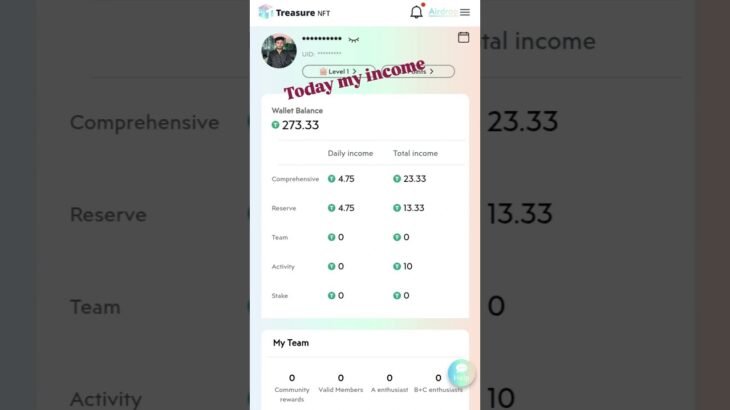 today my income treasure nft 💲💸#tranding #sheremarket #virl #shorysvideo