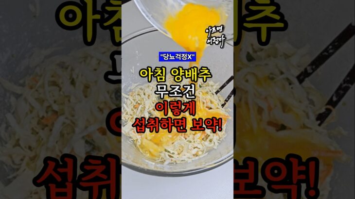 아침 양배추 무조건 이렇게 섭취하면 보약! #건강 #건강정보