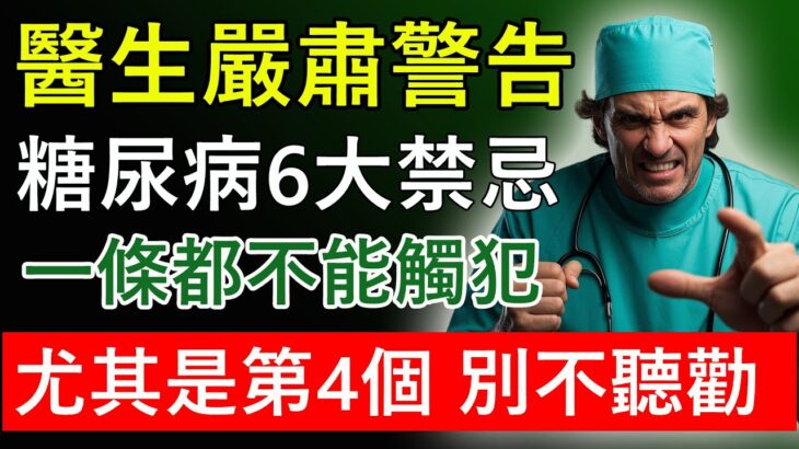 醫生嚴肅警告：糖尿病患者有6大禁忌，一條都不能觸犯！尤其是第4個，很多人就是不聽勸！別等到出事了抹眼淚！#健康科普 #健康飲食 #生活經驗 #老年健康 #糖尿病 #糖尿病饮食 #糖尿病改善 #血糖