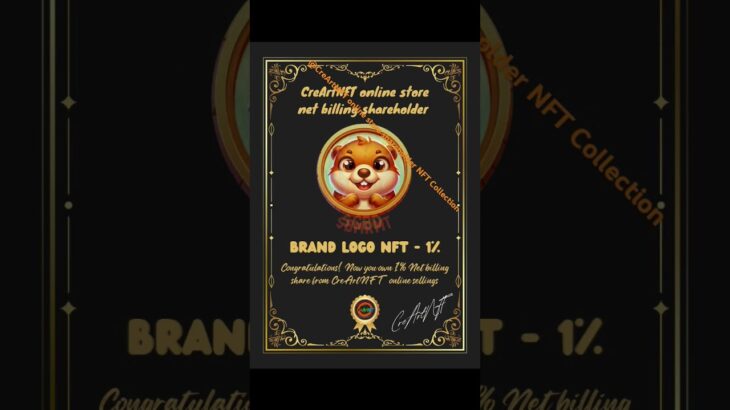Become CreArtNFT online store shareholder! #nft #cryptocurrency #cryptoart #motivation #memecoin