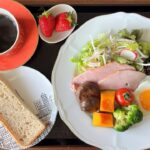 【糖尿病の食事】カボチャ&椎茸のサラダ。糖尿病には果物を食べた方がいい？糖尿病患者が血糖値改善の食事・レシピ・献立・作り方を紹介。HbA1cの数値を良くしたい。