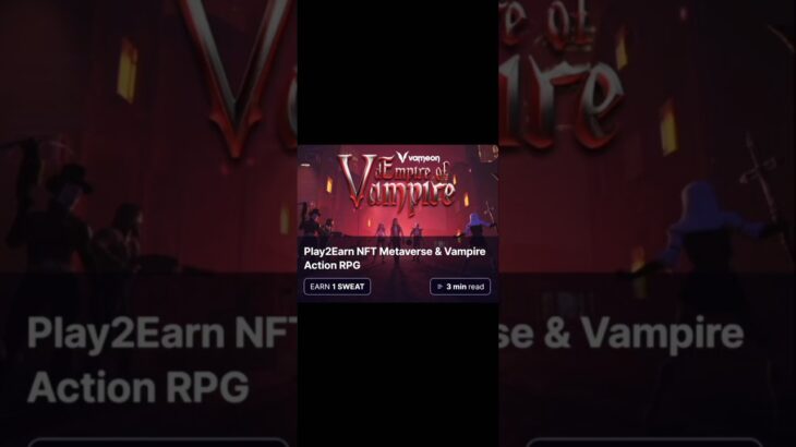 Play2Earn NFT Metaverse & Vampire Action RPG SweatWallte Quiz Answers #crypto #2025shorts