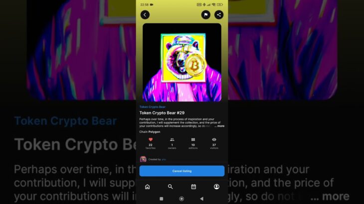 Token Crypto Bear #29. NFT Collection . #nft #opensea #bitcoin #bear #art #ethereum #nftart #shorts