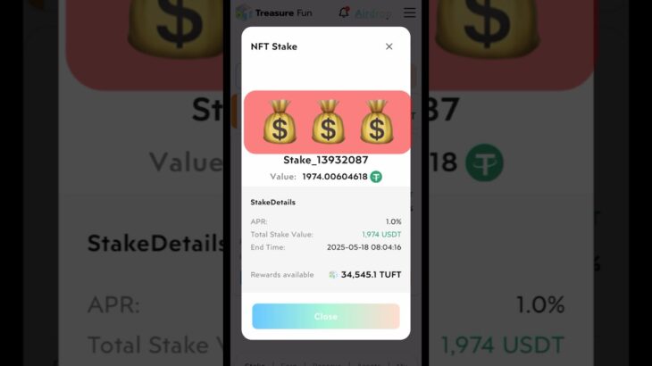Treasure NFT—:: Today’s Stake Value💰💰#treasurenft