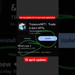 Treasure fun nft 15 april update on play store/app store update kar lo sab log #nft #ytshorts #short
