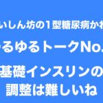 【１型糖尿病】ゆるゆるトーク～基礎インスリンの調整って難しいね～