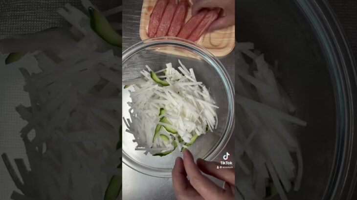 糖尿病家のお惣菜✴︎大根とカニカマのマリネサラダ　消化器内科の先生につぶやかれた体重を落とす話　#糖尿病 #簡単レシピ #ダイエット #料理 #レシピ #脂肪肝