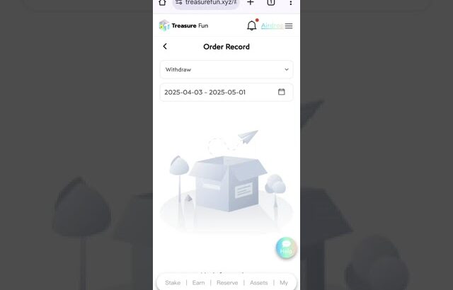 withdraw history treasure nft treasure fun withdraw starts successful