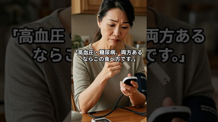 知らなきゃ損！高血圧・糖尿病を一気に改善する食事ポイント3選#ショート動画 #糖尿病 #食事管理 #健康食 #生活習慣病 #健康 #血圧対策 #糖質制限 #医師が教える