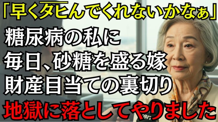 77歳、糖尿病の私に毎日こっそり砂糖を盛る嫁。笑顔の裏の殺意に気づいた私は、全財産をかけた復讐を決意した【シニア 朗読 スカッと 感動】
