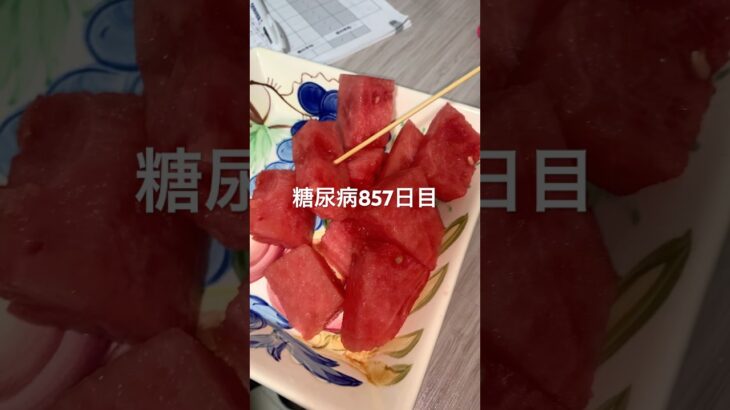 スイカ食べた糖尿病857日目食事記録 #shorts  #viral  #糖尿病  #糖尿病の品格  #糖質制限 #4毒抜き #血糖値 #food #スイカ