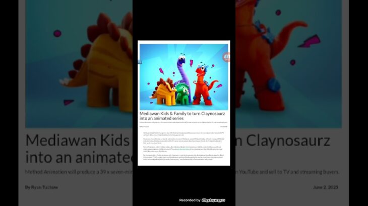 Claynosaurz (an NFT brand) to have an animated series….