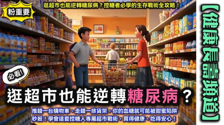 🌳【逛超市也能逆轉糖尿病？】控糖者必學的生存戰術全攻略！🥑推錯一台購物車、走錯一排貨架，你的血糖就可能被甜蜜陷阱秒殺！學會這套控糖人專屬超市戰術，買得健康、吃得安心！📢【健康長壽頻道】HT142