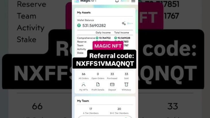 Magic NFT New Update Today And Referral Code To Officially Announce #magicnft #indiapakistan #NFT