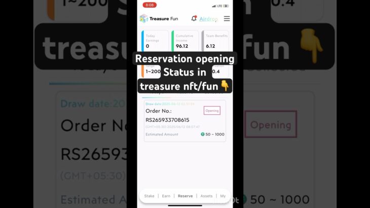 Reservation + Withdraw + STAKE in Treasure NFT/Fun ||| Reservation opening error!!😳😳#treasurenft