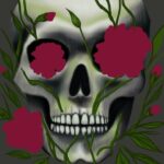 Skull and flowers #digital #illustration #procreate #nft