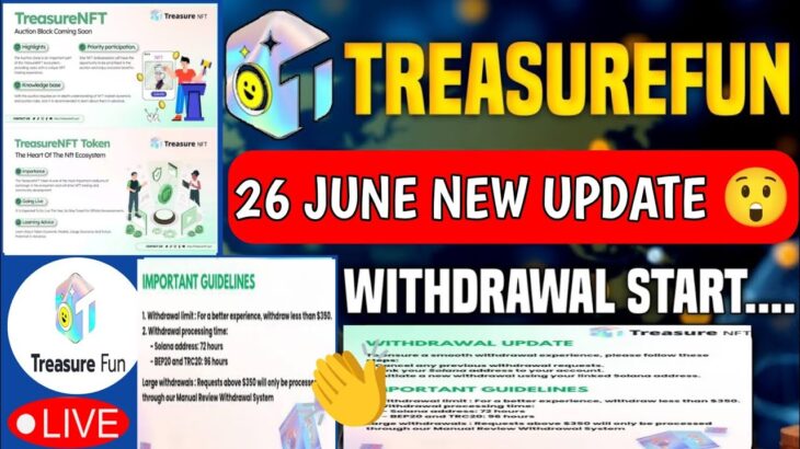 Treasure NFT Fun New Update Today| Treasure NFT Withdrawal New Update