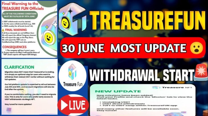 Treasure NFT Fun New Update Today| Treasure NFT Withdrawal New Update!