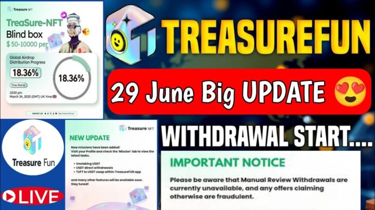 🪙🪙Treasure NFT Fun New Update Today| Treasure NFT Withdrawal New Update! Treasure fun update