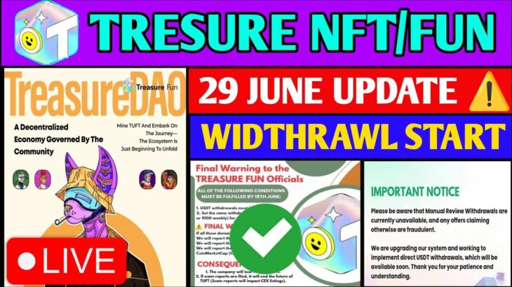 🔥Treasure NFT Fun New Update Today| Treasure NFT Withdrawal New Update! Treasure fun update