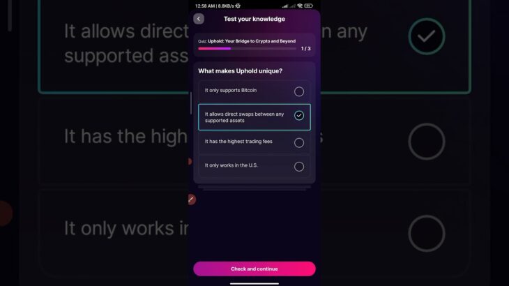 Uphold Sweat wallet Quiz Answers #sweatwallet #quiz #quizanswers #crypto #sweatcoin #nft