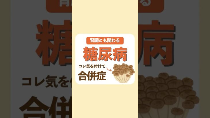 【合併症】糖尿病の合併症コレに気をつけて！#糖尿病 #糖尿病性腎症 #食事療法 #合併症 #腎臓病