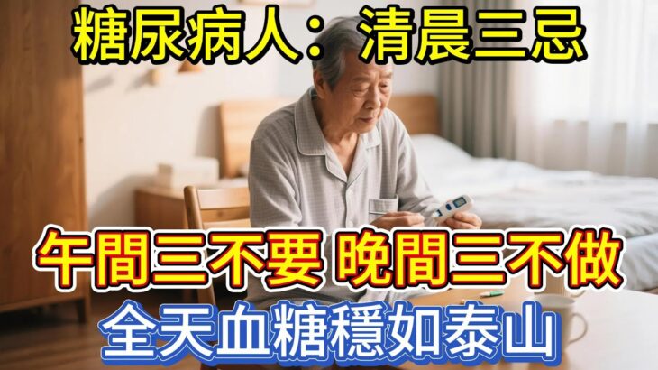 糖尿病人：清晨三忌、午間三不要，晚間三不做，全天血糖穩如泰山