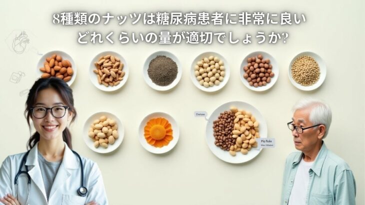 医師は糖尿病患者に1日に8種類のナッツを食べるよう勧めているが、食べ過ぎには注意が必要だ。